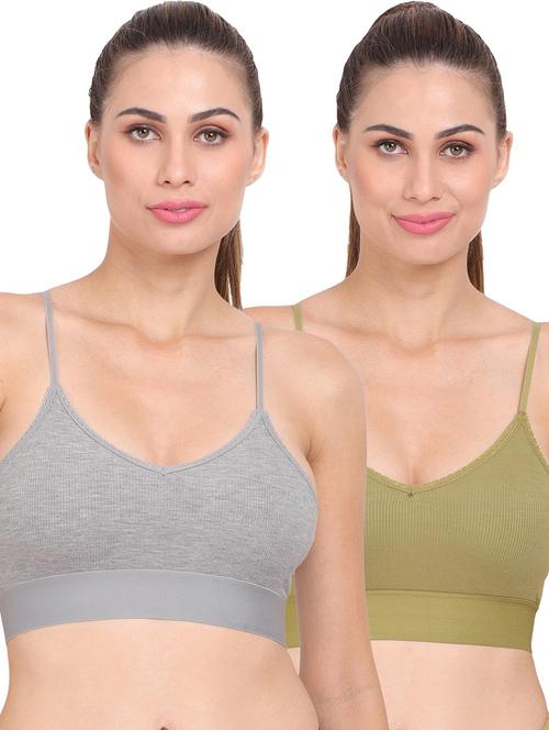 pack of 2 solid sports bra - 20460786 - Very Small Image - 1