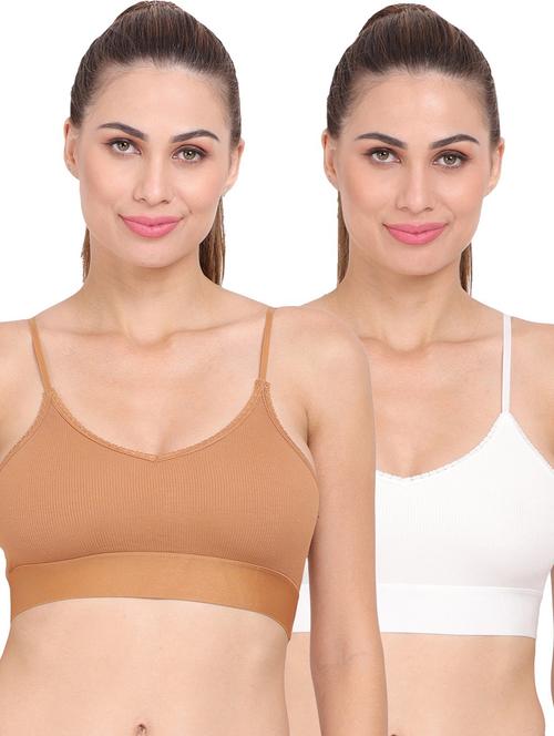 pack of 2 solid sports bra - 20460790 - Very Small Image - 1