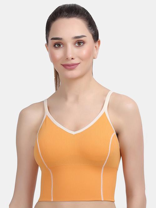 orange solid sports bra - 20460840 - Very Small Image - 1