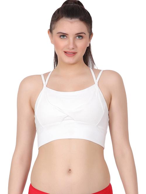 white solid sports bra - 20460891 - Very Small Image - 1