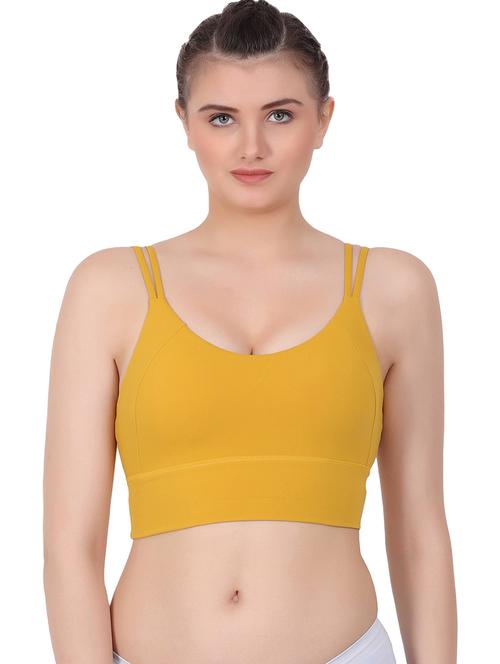 yellow solid sports bra - 20460920 - Very Small Image - 1