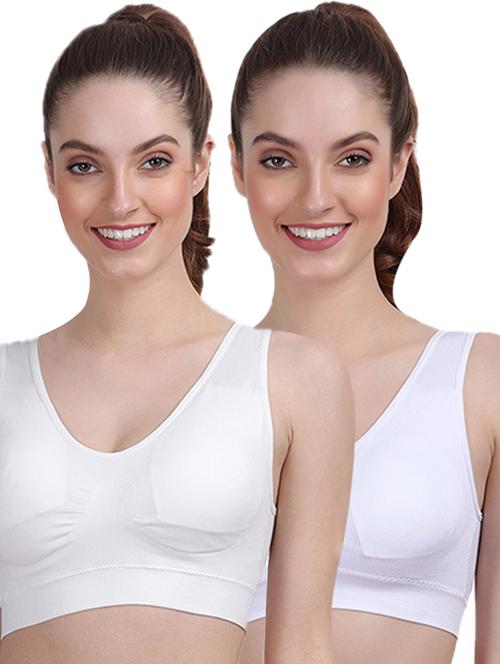 pack of 2 white sports bra - 20461068 - Very Small Image - 1