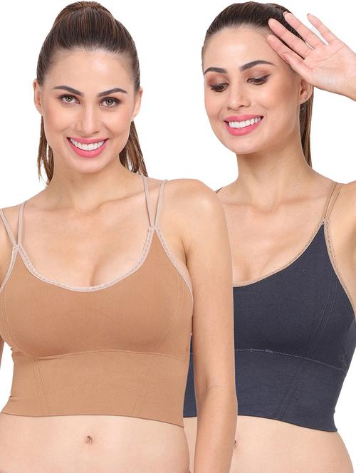 pack of 2 multi colored sports bra - 20461114 - Very Small Image - 1