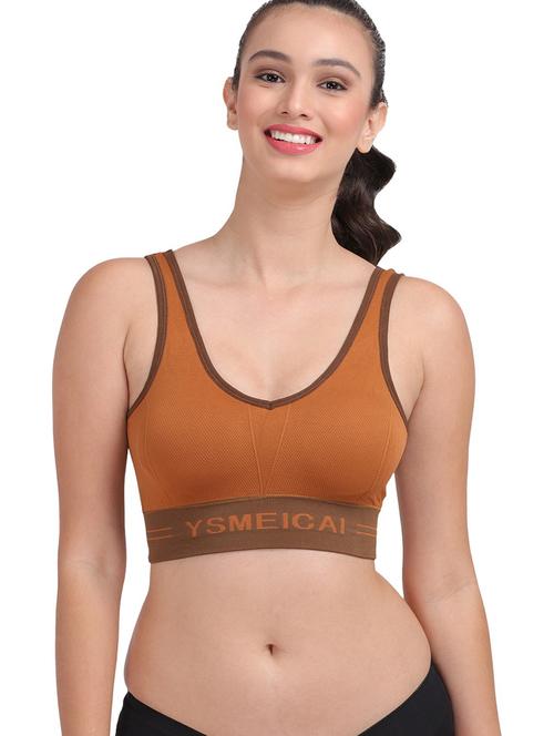 copper solid sports bra - 20461134 - Very Small Image - 1