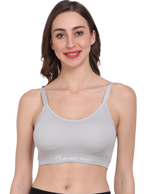 grey solid sports bra - 20461190 - Very Small Image - 1