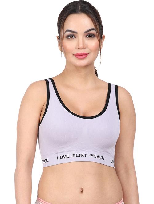 lavender solid sports bra - 20461236 - Very Small Image - 1