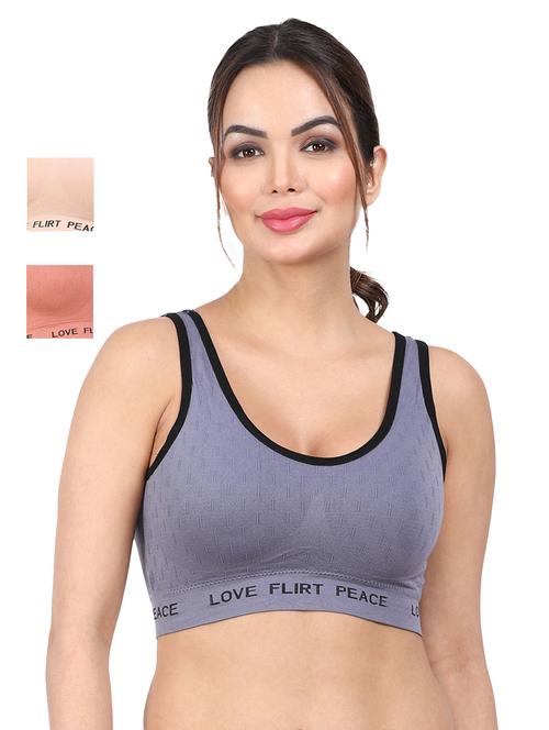 pack of 3 multi colored sports bra - 20461262 - Very Small Image - 1