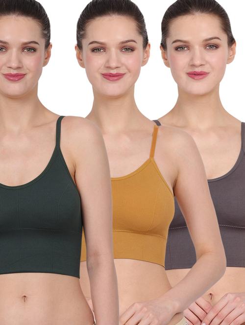 pack of 3 multi colored sports bra - 20461424 - Very Small Image - 1
