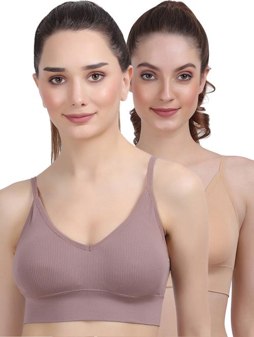 pack of 2 multi colored sports bra - 20461443 - Very Small Image - 1