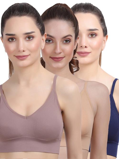 pack of 3 multi colored sports bra - 20461445 - Very Small Image - 1