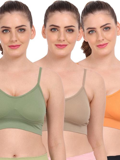 pack of 3 multi colored sports bra - 20461449 - Very Small Image - 1