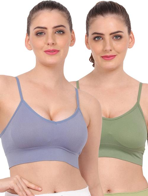 pack of 2 multi colored sports bra - 20461467 - Very Small Image - 1
