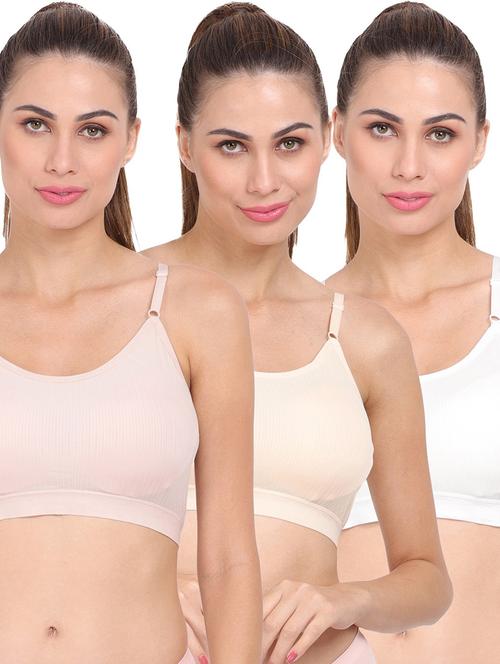women's solid sports bra combo - 20461502 - Very Small Image - 1