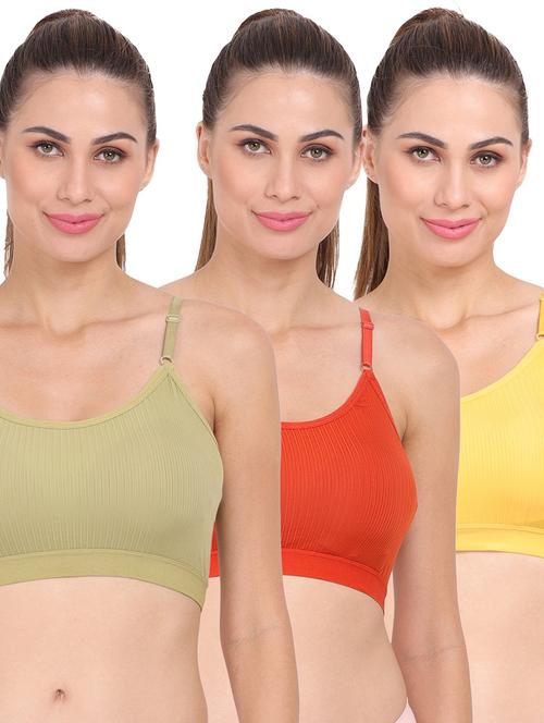 pack of 3 multi colored sports bra - 20461524 - Very Small Image - 1