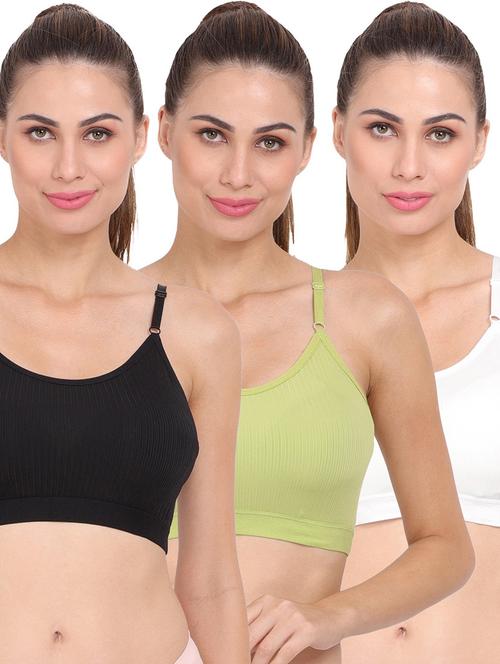 pack of 3 multi colored sports bra - 20461551 - Very Small Image - 1