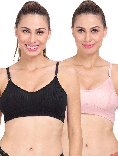 pack of 2 multi colored sports bra - 20461636 - Very Small Image - 1