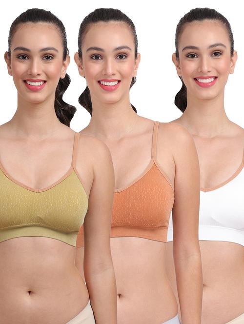 pack of 3 multi colored sports bra - 20461747 - Very Small Image - 1