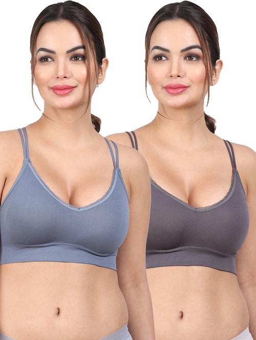 pack of 2 multi colored sports bra - 20461837 - Very Small Image - 1