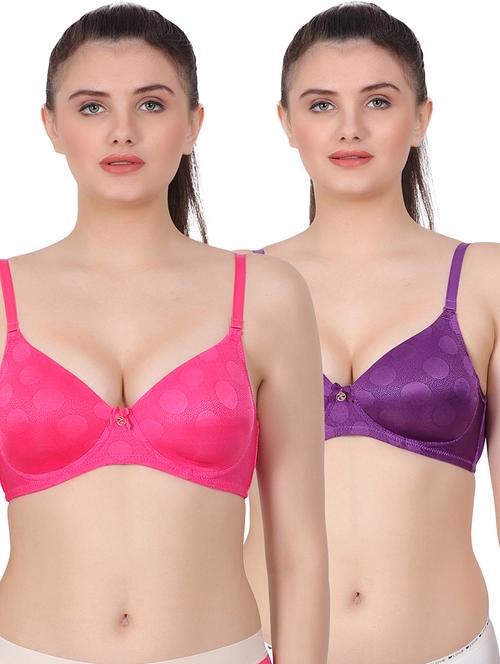 women's solid regular bra combo - 20462148 - Very Small Image - 1