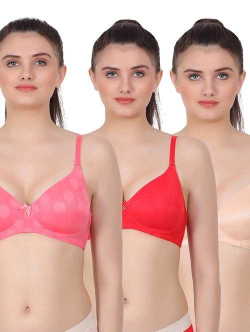 pack of 3 multi colored regular bra - 20462159 - Very Small Image - 1