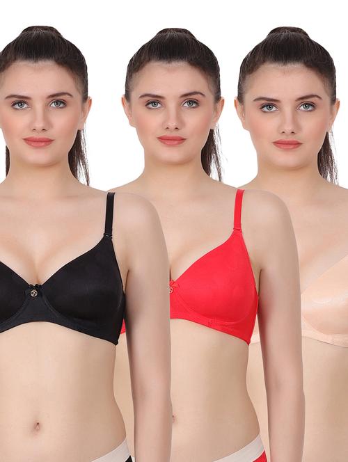 pack of 3 multi colored regular bra - 20462206 - Very Small Image - 1
