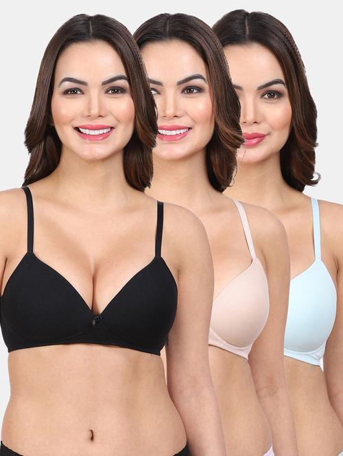 women's solid bra combo - 20462721 - Very Small Image - 1