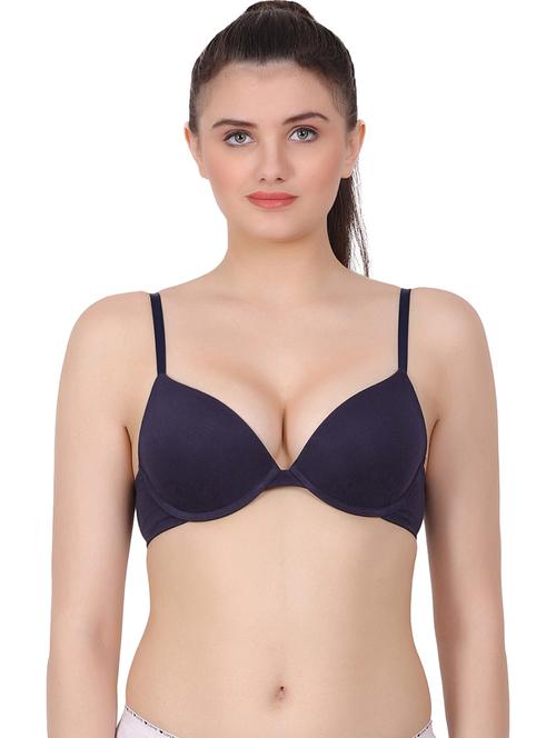 navy blue cotton regular bra - 20462811 - Very Small Image - 1
