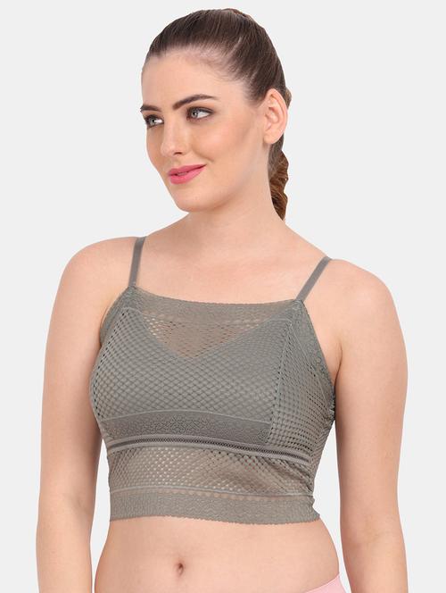 grey solid with work bralette - 20462967 - Very Small Image - 1