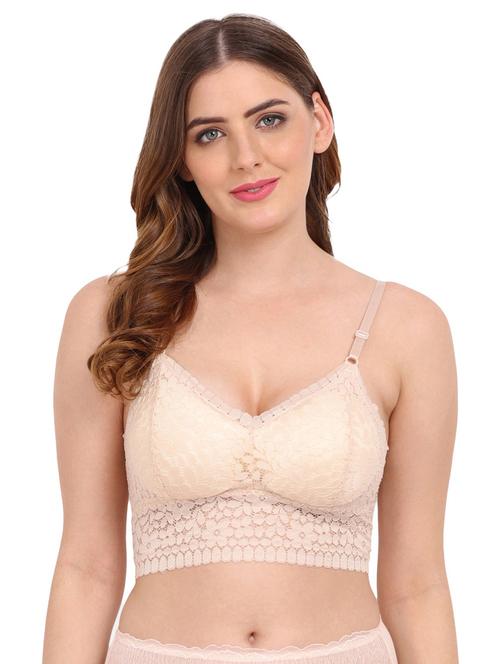 beige solid with work bralette - 20463396 - Very Small Image - 1
