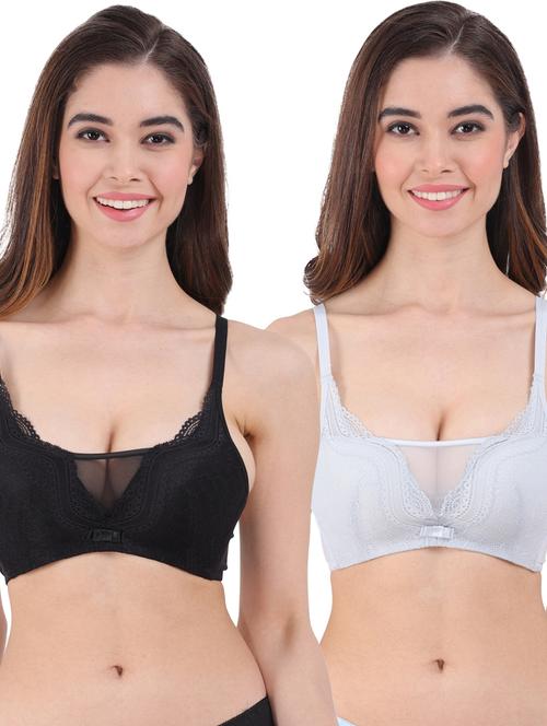 pack of 2 women self design t-shirt bra - 20463785 - Very Small Image - 1