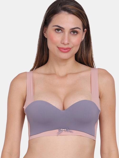 grey nylon push up bra - 20464056 - Very Small Image - 1
