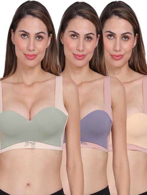pack of 3 multi colored bra - 20464067 - Very Small Image - 1