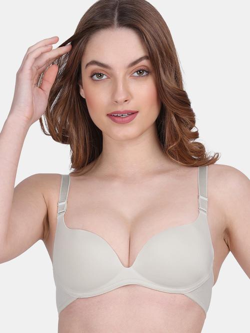 women grey solids push up bra - 20464130 - Very Small Image - 1