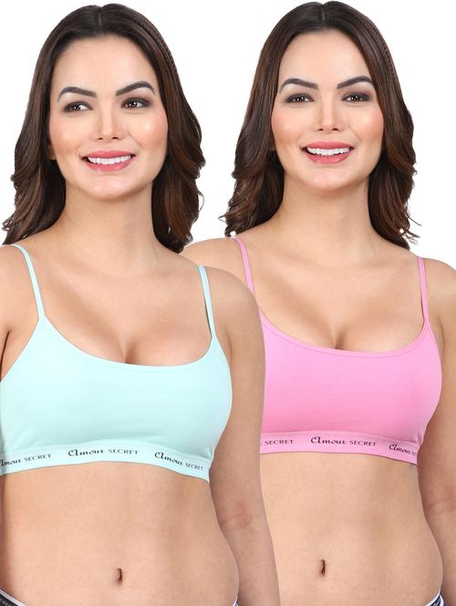 pack of 2 multi colored sports bra - 20464482 - Very Small Image - 1