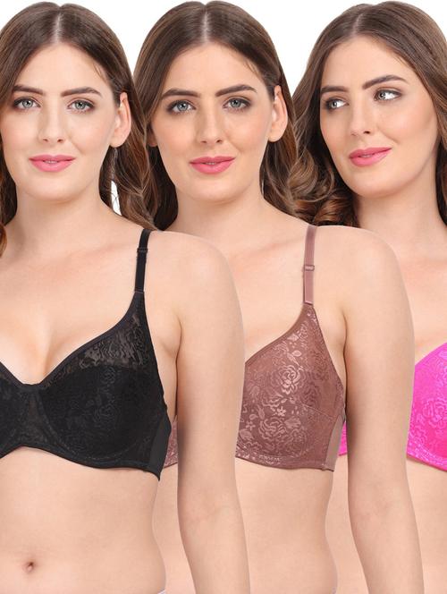 women's self design t-shirt bra combo - 20464625 - Very Small Image - 1
