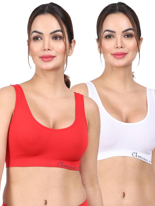 pack of 2 multi colored sports bra - 20464668 - Very Small Image - 1