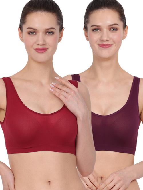 pack of 2 multi colored sports bra - 20464780 - Very Small Image - 1