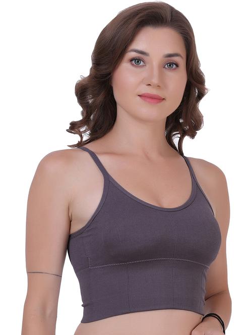 grey solid sports bra - 20464789 - Very Small Image - 1