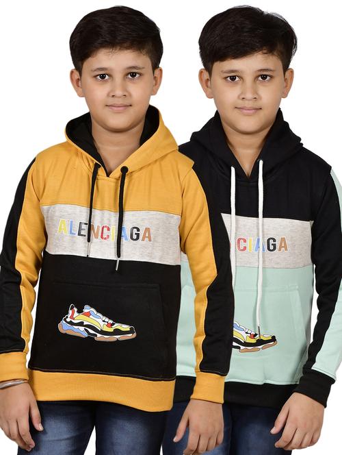 set of 2 boys colourblocked hooded sweatshirt - 20466431 - Very Small Image - 1
