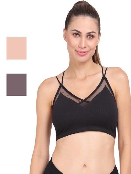 pack of 3 multi colored sport bra - 20466505 - Very Small Image - 1