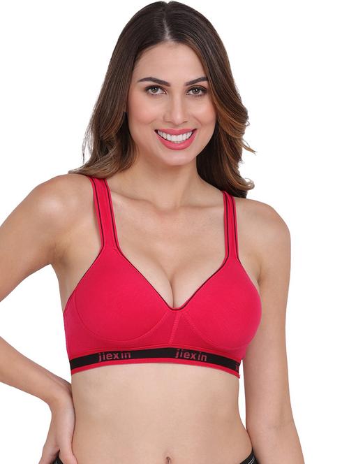 pink cotton blend sports bra - 20466700 - Very Small Image - 1