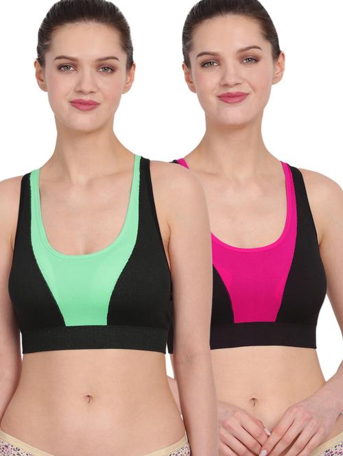 pack of 2 multi colored sports bra - 20466776 - Very Small Image - 1