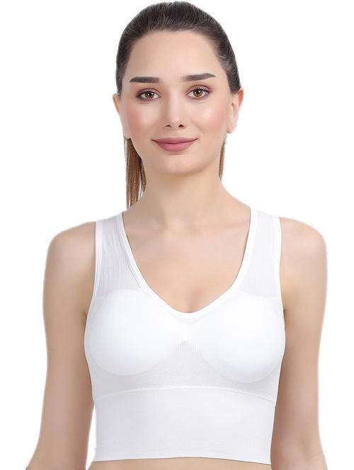 women white solids sports bra - 20466893 - Very Small Image - 1