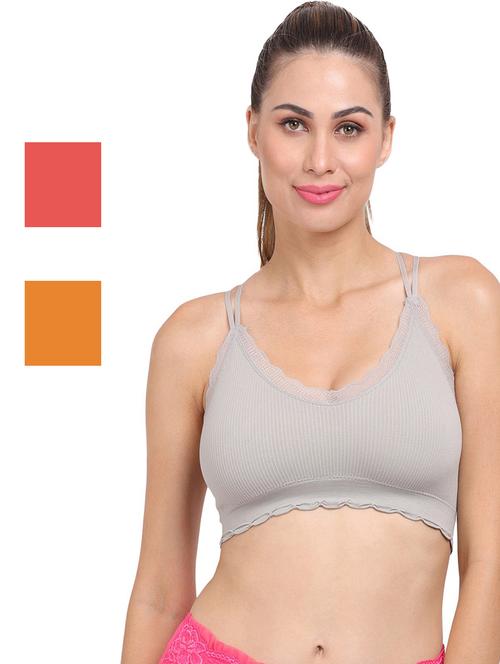 pack of 3 multi colored sports bra - 20466916 - Very Small Image - 1
