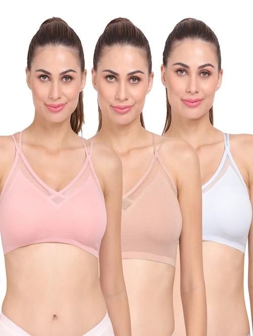 pack of 3 multi colored sport bra - 20466923 - Very Small Image - 1