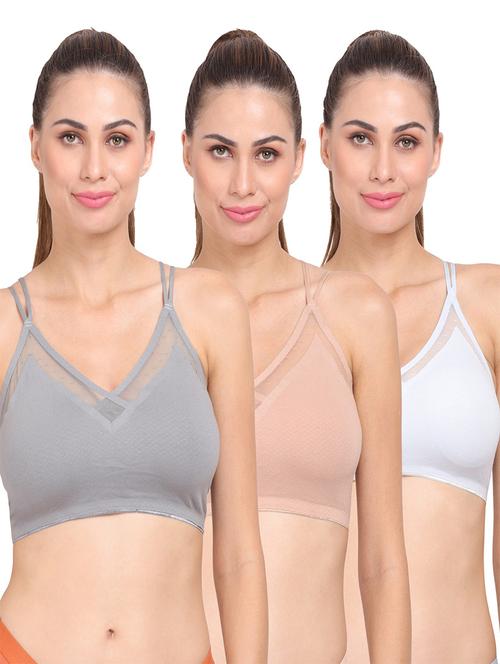 pack of 3 multi colored sports bra - 20466941 - Very Small Image - 1