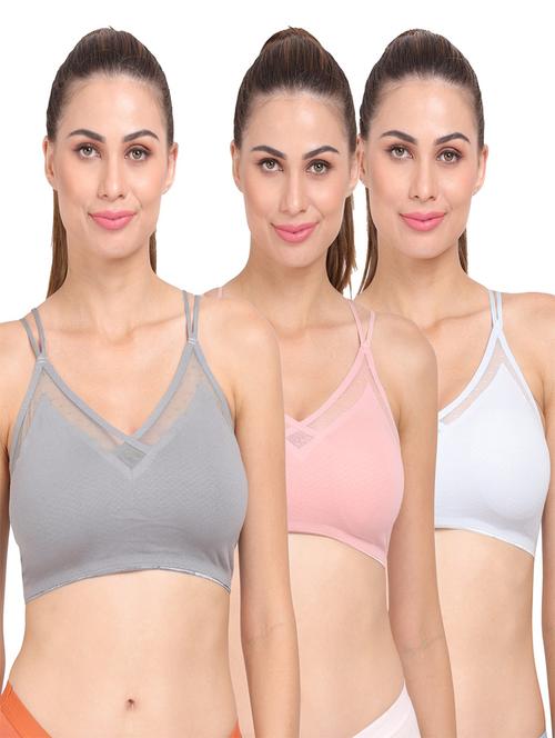 pack of 3 multi colored sports bra - 20466949 - Very Small Image - 1