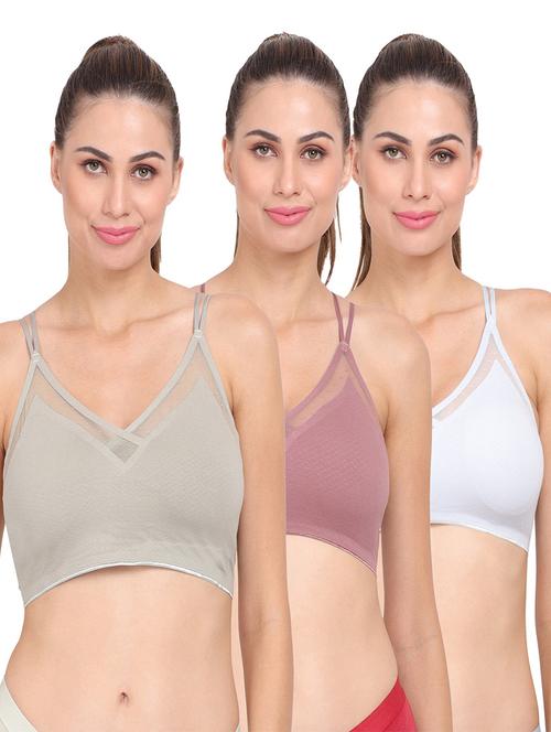pack of 3 multi colored sports bra - 20466976 - Very Small Image - 1