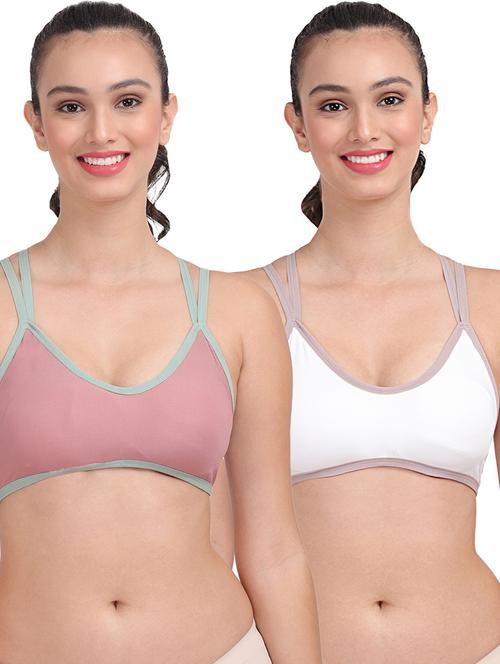 pack of 2 multi colored sports bra - 20466994 - Very Small Image - 1