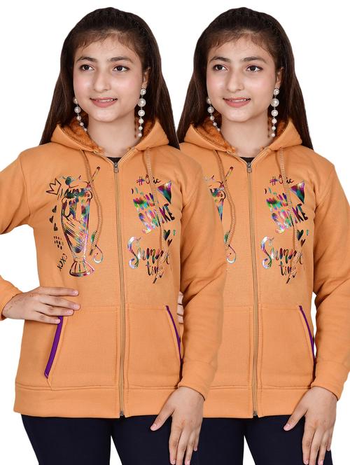 set of 2 girls printed hooded sweatshirt - 20467089 - Very Small Image - 1